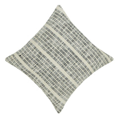 Handwoven Textured Stripe Cushion Cover – Ivory & Grey, 45 x 45 cm