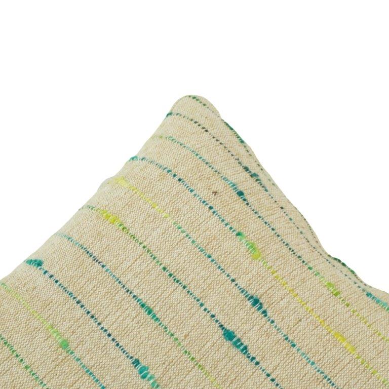 Handmade Cotton Cushion Cover 45x45 cm | Textured Stripe Embroidered Throw Pillow Cover | Modern Boho Home Décor - Bulk manufacturer & supplier from Panipat, India