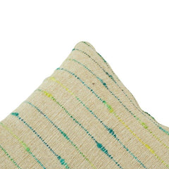 Handmade Cotton Cushion Cover 45x45 cm | Textured Stripe Embroidered Throw Pillow Cover | Modern Boho Home Décor