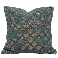 Handwoven Jute Cushion Cover 45x45 cm – Green & Natural Textured Boho Accent Pillow Cover
