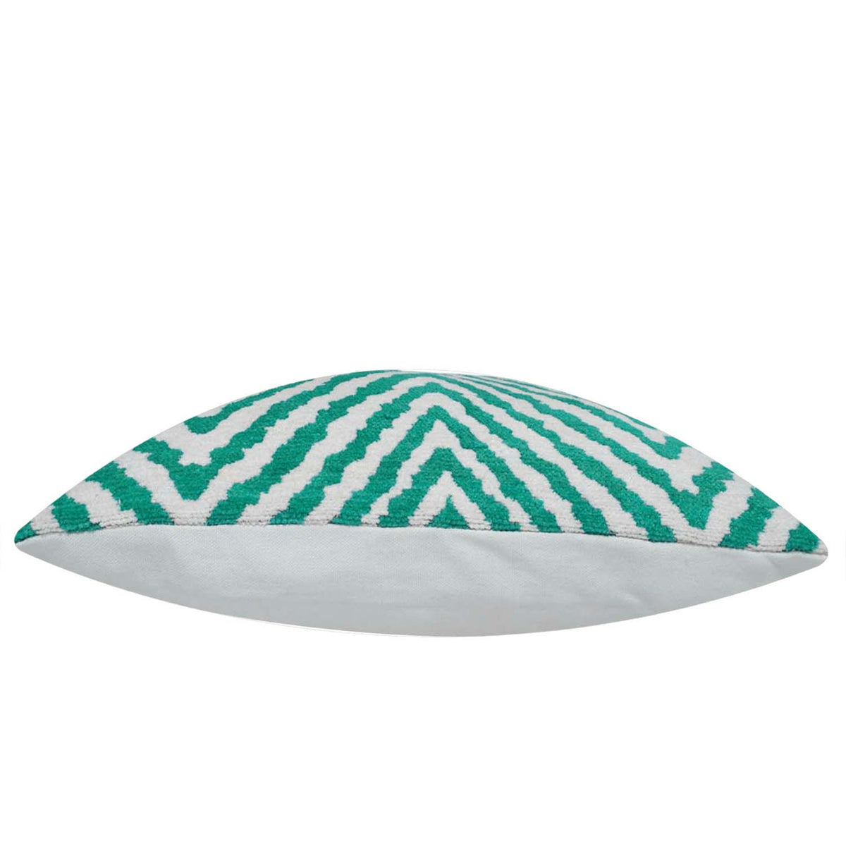 Teal & Ivory Geometric Jacquard Cotton Cushion Cover – 45 x 45 cm