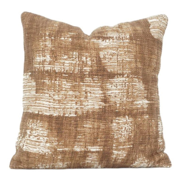 Handprinted Abstract Cotton Cushion Cover 45x45 cm | Earthy Textured Design | Modern Decorative Throw Pillow Cover
