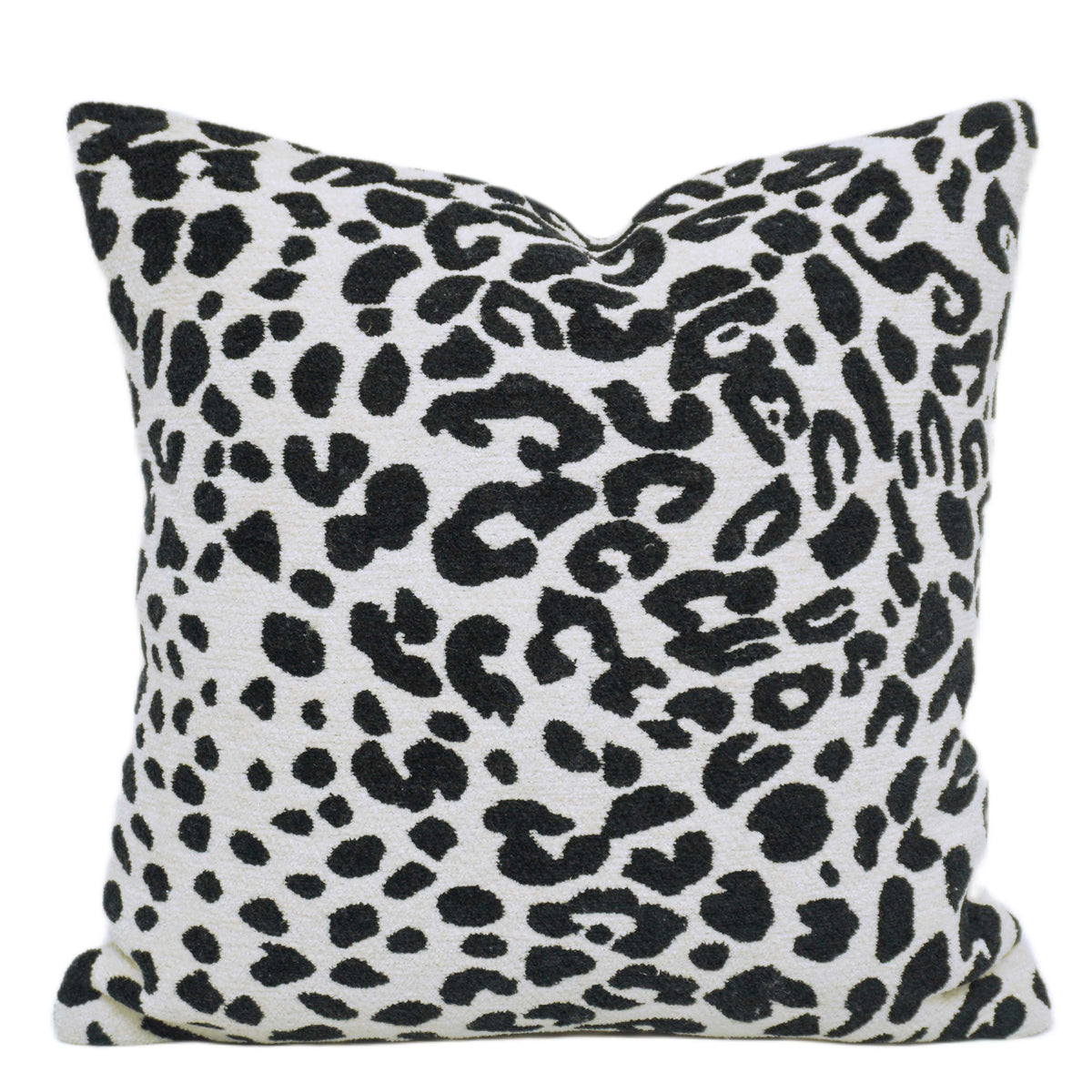 Black & White Leopard Jacquard Cushion Cover 45x45 cm