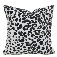 Black & White Leopard Jacquard Cushion Cover 45x45 cm