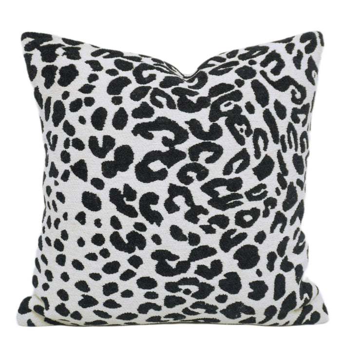 Black & White Leopard Jacquard Cushion Cover 45x45 cm