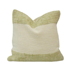 Handmade Cotton Cushion Cover 45x45 cm | Woven Border Decorative Pillow Cover | Neutral Boho Cushion