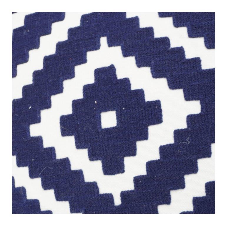Housse de Coussin en Coton Faite Main 45x45 cm | Motif Géométrique Bleu Losanges | Housse de Coussin Décorative Moderne - Bulk manufacturer & supplier from Panipat, India