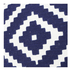 Handmade Cotton Cushion Cover 45x45 cm | Blue Geometric Diamond Pattern | Modern Decorative Throw Pillow Cover