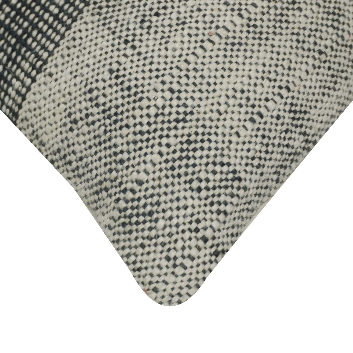 Handwoven Cotton Cushion Cover 45x45 cm | Black & Natural Textured Stripe Design | Decorative Sofa Throw Pillow Cover | Hidden Zip | Modern Minimalist Home Décor