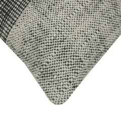 Handwoven Cotton Cushion Cover 45x45 cm | Black & Natural Textured Stripe Design | Decorative Sofa Throw Pillow Cover | Hidden Zip | Modern Minimalist Home Décor