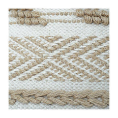 Handgewebter Kissenbezug aus Baumwolle und Jute 45x45 cm | Strukturiert, Boho, geometrische Stickerei | Neutraler dekorativer Kissenbezug mit verdecktem Reißverschluss