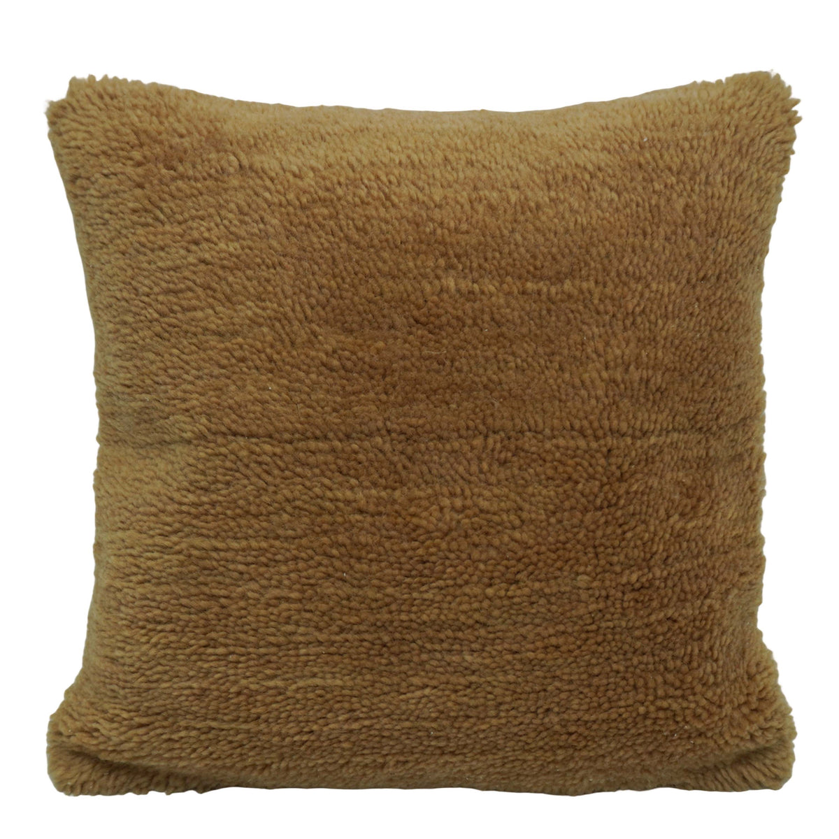 Handwoven Wool Cushion Cover – Textured Brown Accent Pillow Cover, 45 x 45 cm