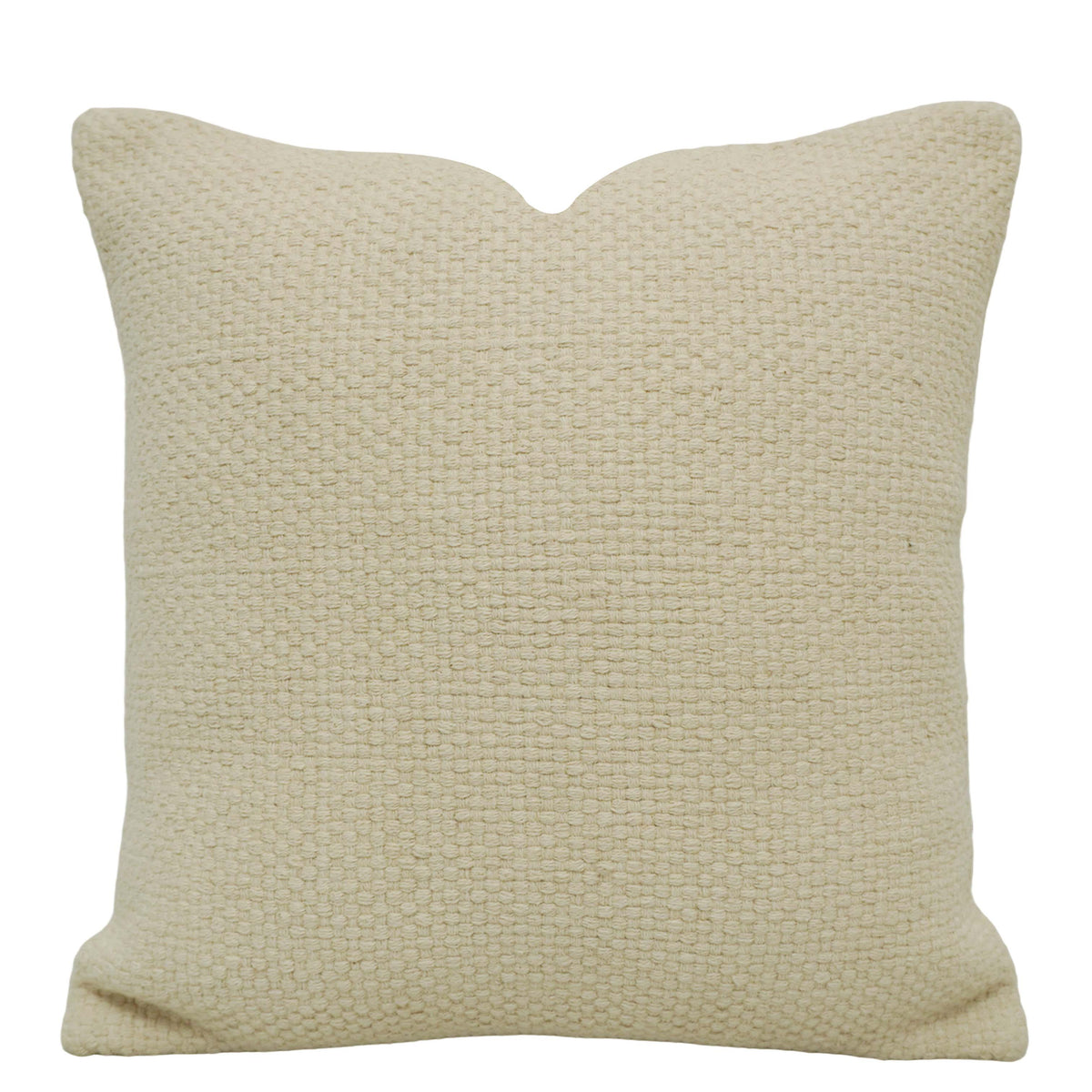 Handwoven Cotton Cushion Cover – Natural Cream Textured Weave, 45 x 45 cm