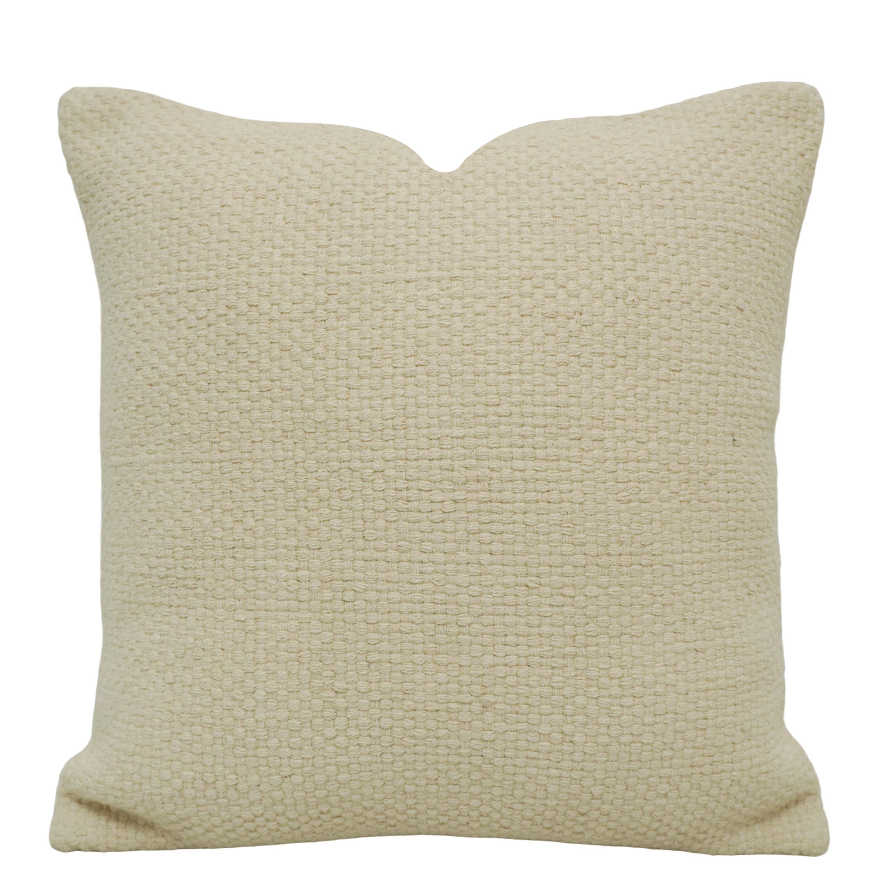 Handwoven Cotton Cushion Cover – Natural Cream Textured Weave, 45 x 45 cm