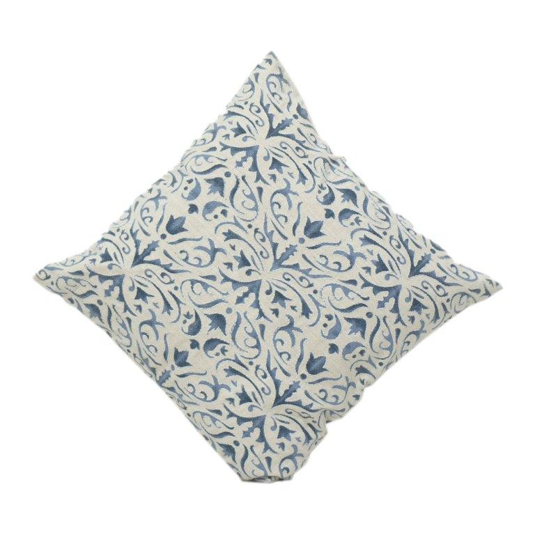 Cotton Printed Cushion Cover – Blue Floral Vine Design | Soft Decorative Pillow Cover for Sofa & Living Room (18x18 Inch)