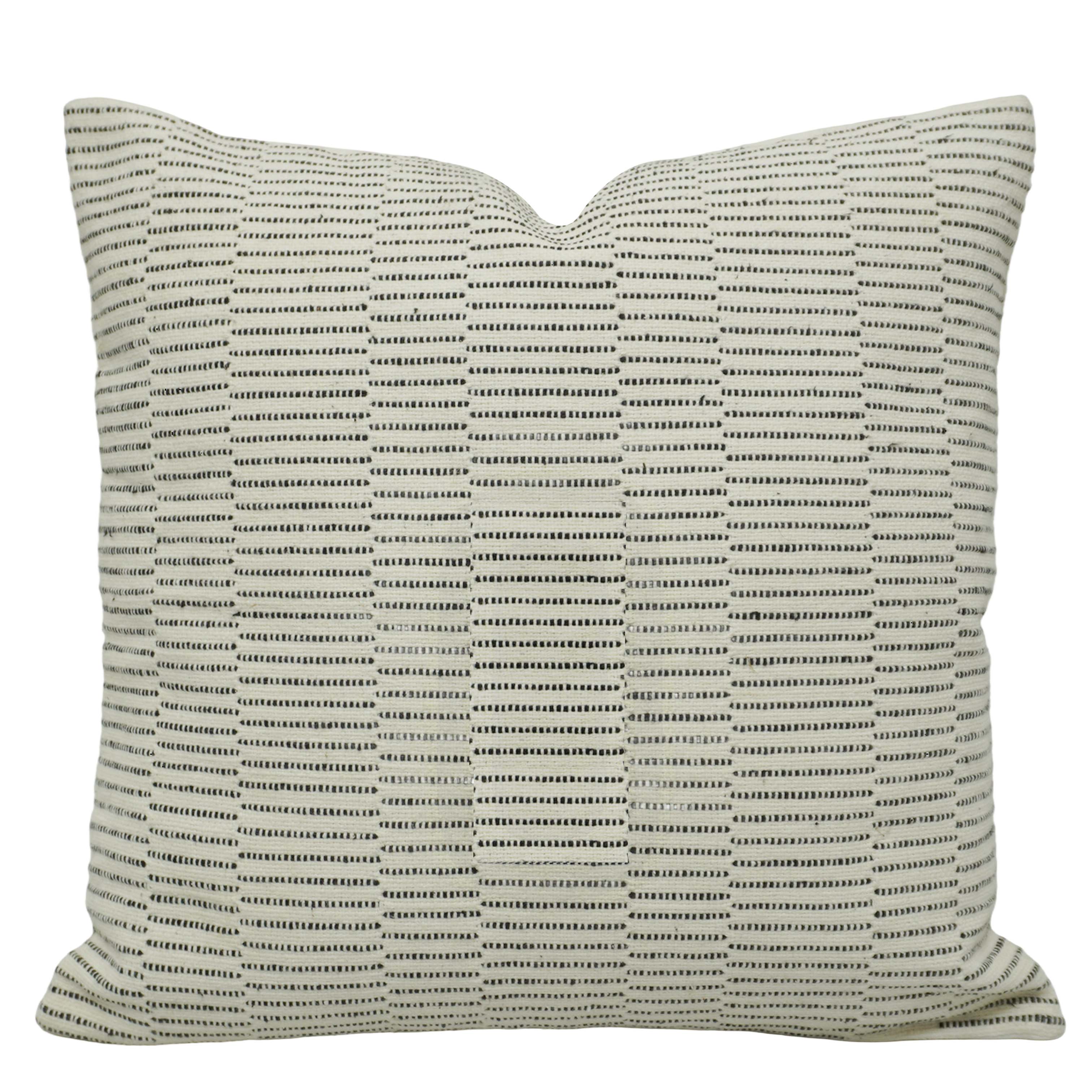 Handwoven Cotton Cushion Cover 45x45 cm | Black & Ivory Woven Geometric Pattern | Decorative Throw Pillow Cover | Hidden Zip | Modern Boho Home Décor