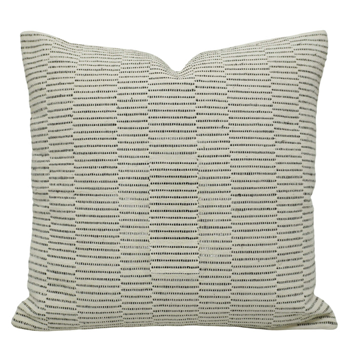 Handwoven Cotton Cushion Cover 45x45 cm | Black & Ivory Woven Geometric Pattern | Decorative Throw Pillow Cover | Hidden Zip | Modern Boho Home Décor