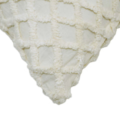 Ivory Tufted Diamond Lattice Cushion Cover – 45 x 45 cm | Textured Fabric Accent Pillow Cover