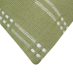 Handwoven Olive Green & White Textured Cushion Cover – 45 x 45 cm