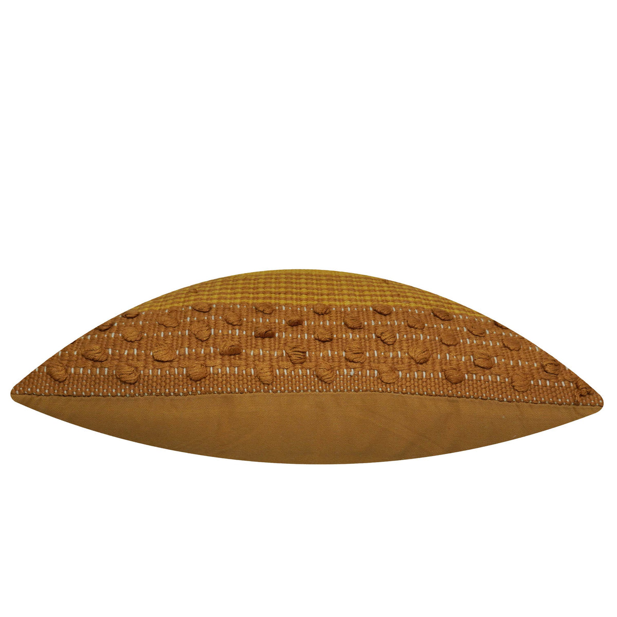 Handwoven Textured Striped Cushion Cover 45x45 CM – Mustard, Cream & Natural Tones