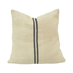 Handmade Cotton Cushion Cover 45x45 cm | Minimalist Woven Stripe Design | Artisan Decorative Pillow Cover