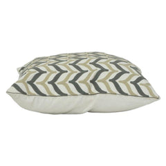 Embroidered Geometric Cushion Cover 45x45 cm | Cotton Decorative Pillow Cover in Neutral Tones