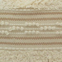 Handmade Boho Textured Cotton Cushion Cover | Tufted & Woven Design | Beige Cream Throw Pillow Cover 45x45 cm