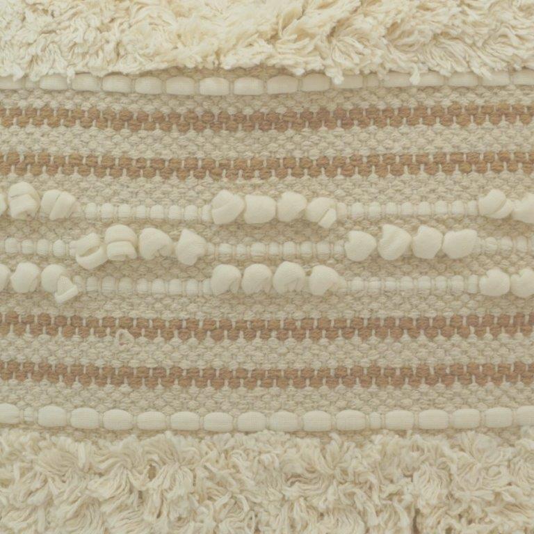 Handmade Boho Textured Cotton Cushion Cover | Tufted & Woven Design | Beige Cream Throw Pillow Cover 45x45 cm