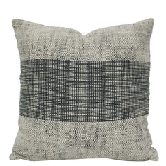 Handwoven Cotton Cushion Cover 45x45 cm | Black & Natural Textured Stripe Design | Decorative Sofa Throw Pillow Cover | Hidden Zip | Modern Minimalist Home Décor