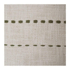 Handcrafted Cotton Cushion Cover with Dotted Stripe Embroidery | Minimalist Neutral Decor Pillow Cover | 18x18 Inch