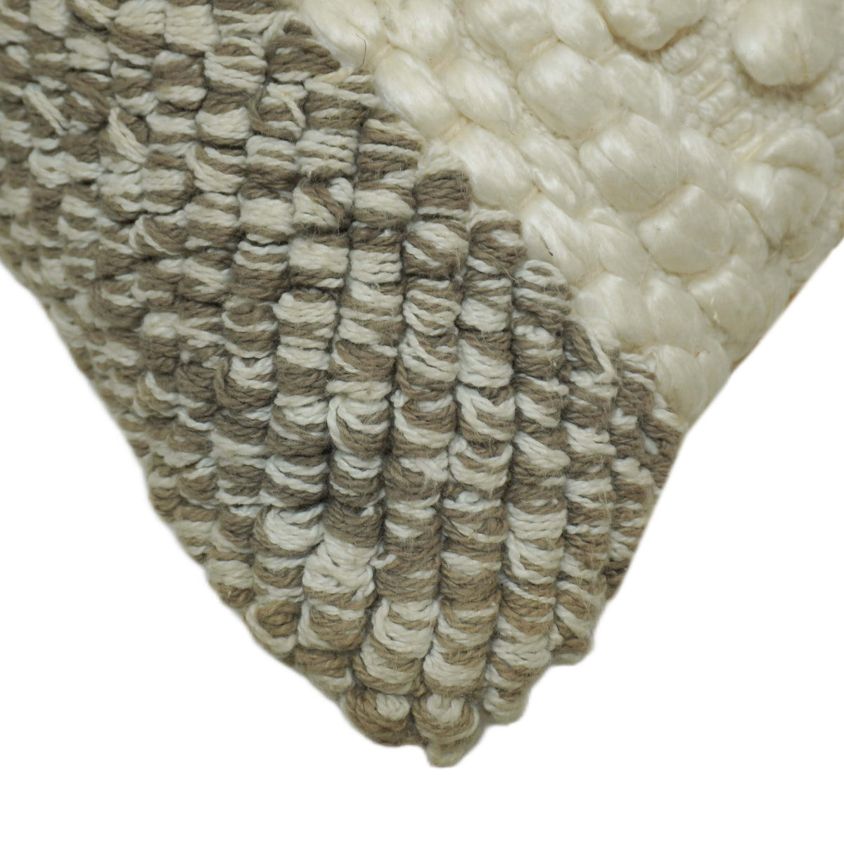 Handwoven Textured Striped Cushion Cover 45x45 CM – Mustard, Cream & Natural Tones
