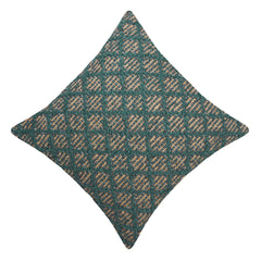 Handwoven Jute Cushion Cover 45x45 cm – Green & Natural Textured Boho Accent Pillow Cover