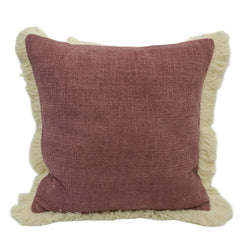 Brown Textured Handwoven Cotton Chenille Fringe Cushion Cover 45x45 cm