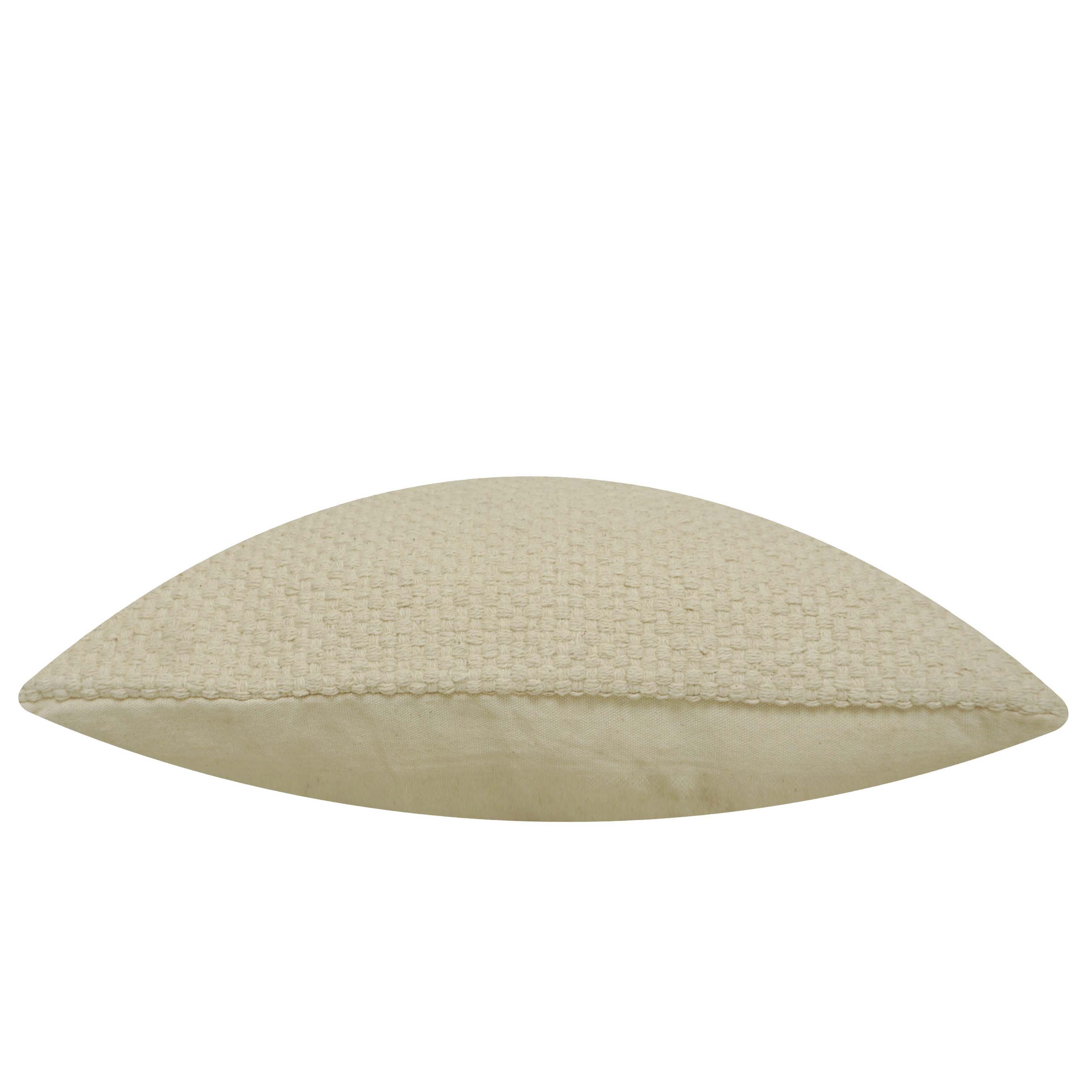 Handwoven Cotton Cushion Cover – Natural Cream Textured Weave, 45 x 45 cm