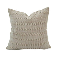 Handwoven Textured Cotton Cushion Cover – Natural Beige | Handmade Woven Throw Pillow Cover | 45x45 cm