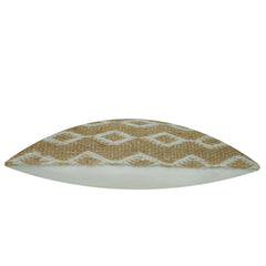 **Handwoven Jute & Cotton Cushion Cover 35x50 cm – Natural Beige Geometric Diamond Pattern, Boho Textured Accent Pillow Cover**
