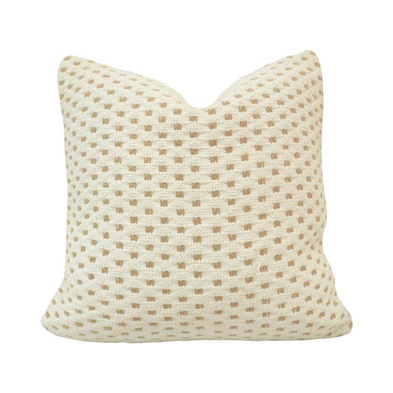 Handmade Cotton Textured Dot Cushion Cover – 45x45 cm | Neutral Woven Decorative Pillow Cover