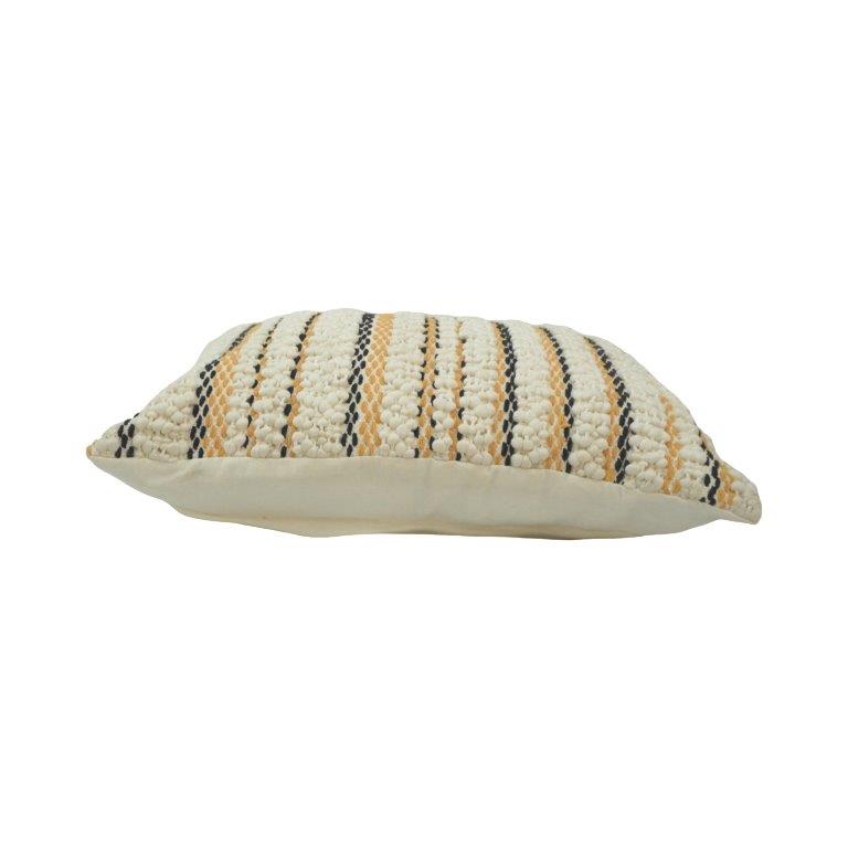Handwoven Textured Cotton Cushion Cover | Rustic Stripe Design | 35 x 50 cm - Bulk manufacturer & supplier from Panipat, India