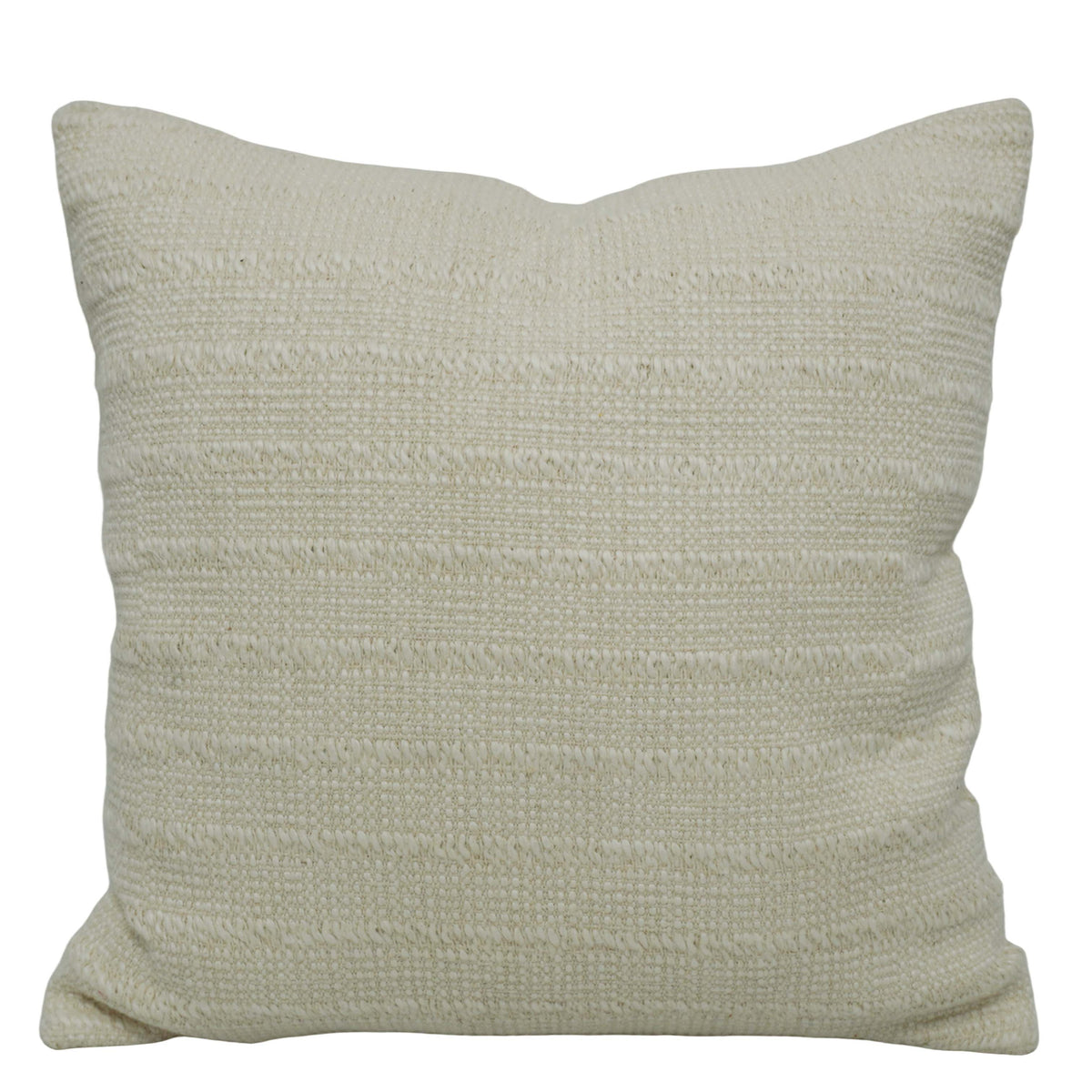 Handwoven Cotton Cushion Cover 45x45 cm | Textured Woven Throw Pillow Cover | Ivory Decorative Cushion Cover with Concealed Zipper | Boho & Modern Home Décor