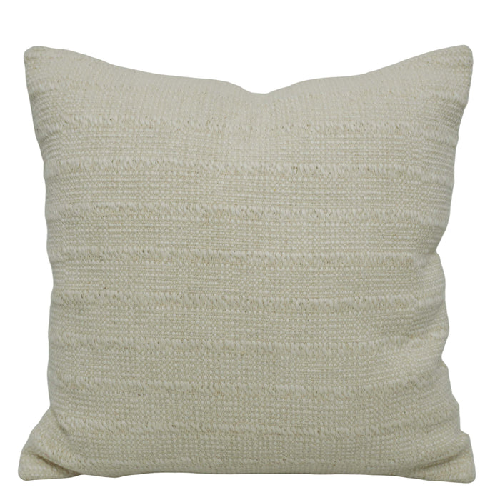 Handwoven Cotton Cushion Cover 45x45 cm | Textured Woven Throw Pillow Cover | Ivory Decorative Cushion Cover with Concealed Zipper | Boho & Modern Home Décor