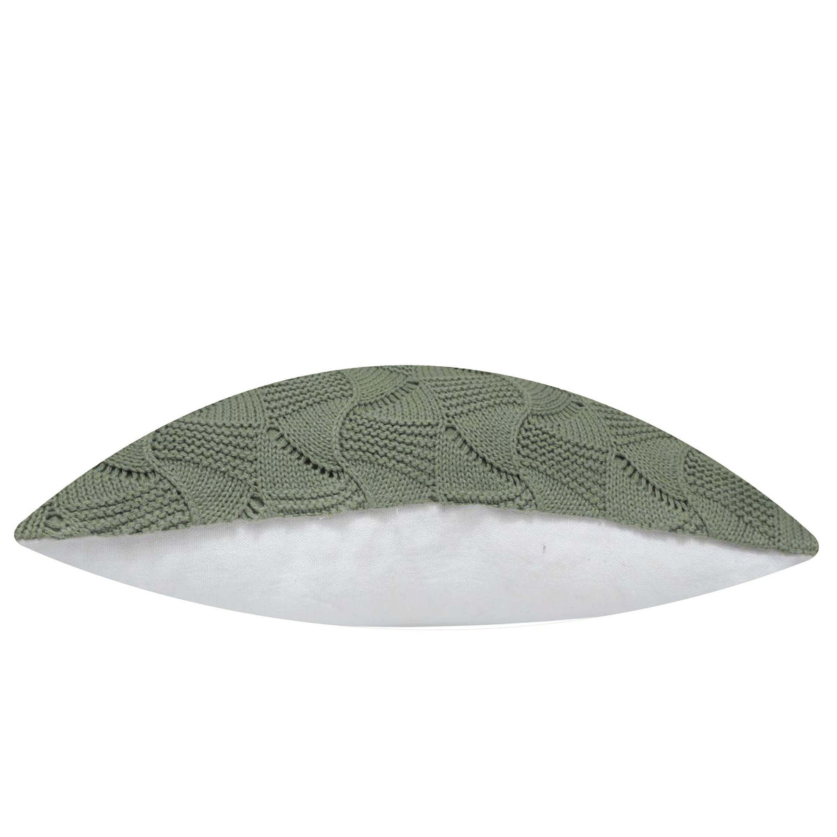 Knitted Olive Green Leaf Pattern Cushion Cover | Textured Decorative Cushion Cover 45 x 45 cm