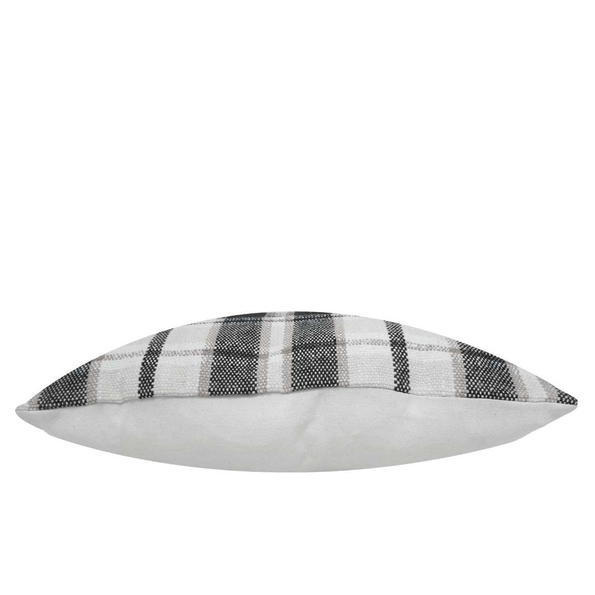 Handwoven Black & White Plaid Cushion Cover 45 x 45 cm | Checkered Woven Cushion Cover