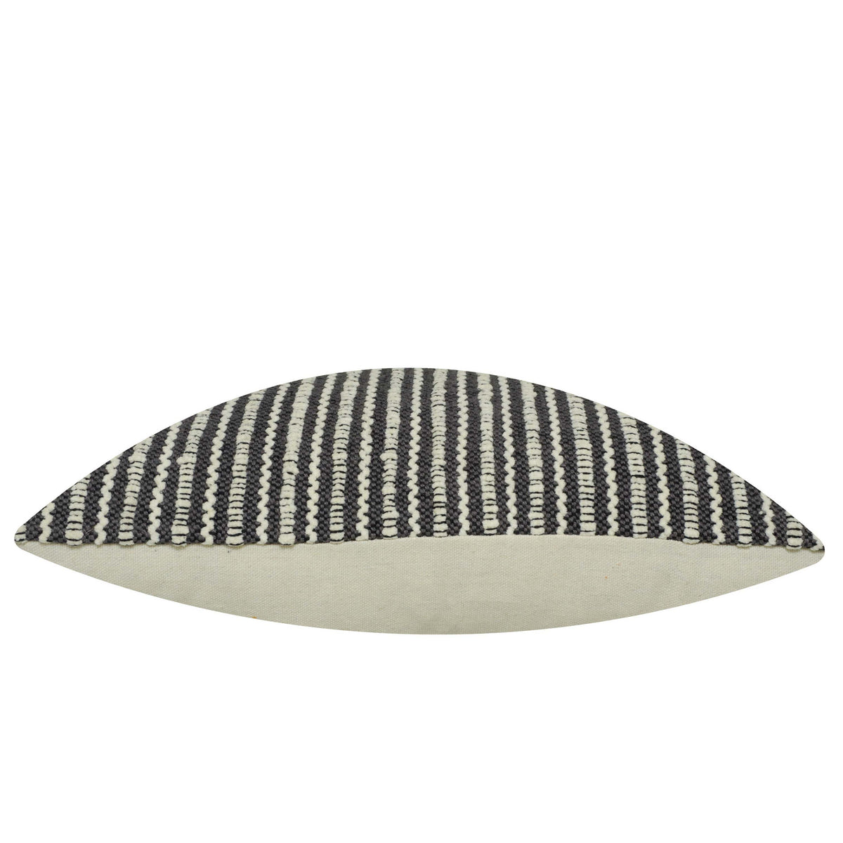 Handwoven Cotton Cushion Cover 45x45 cm | Black & Ivory Striped Textured Woven Throw Pillow Cover | Modern Farmhouse & Boho Decorative Cushion Cover with Hidden Zipper