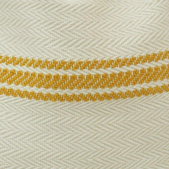 Handwoven Cotton Cushion Cover with Mustard Stripe | 45x45 cm | Cream Textured Throw Pillow Cover