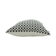 Black & White Checkered Cotton Cushion Cover | Textured Woven Design | 45x45 cm