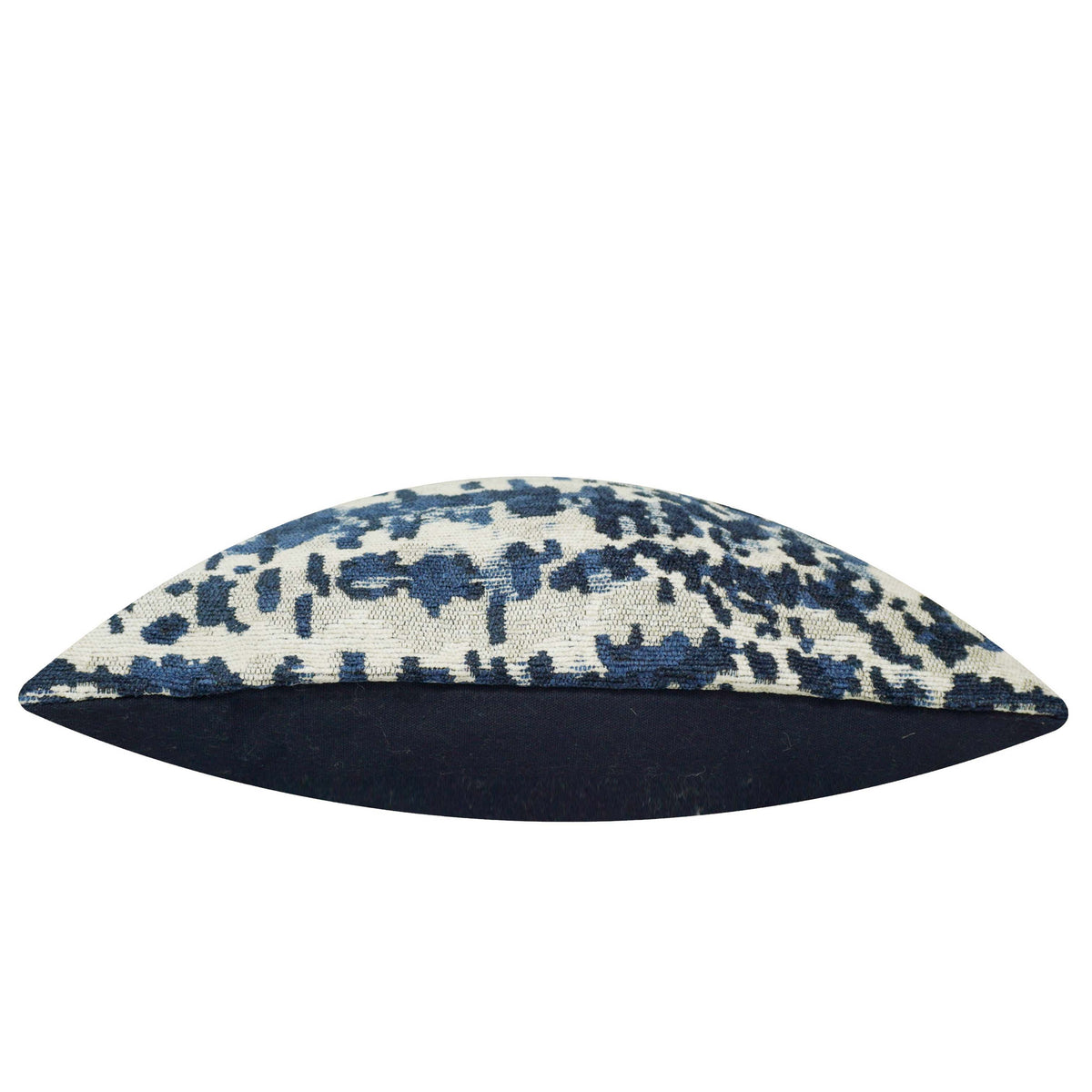 Handwoven Jacquard Cushion Cover – Abstract Navy Blue & Ivory Pattern | 45 x 45 cm