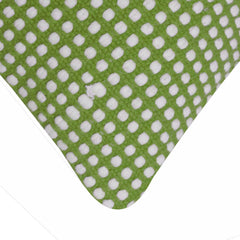 Handwoven Cotton Cushion Cover – Green & White Geometric Dot Pattern, 45 x 45 cm