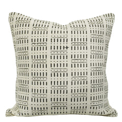 Black & Ivory Geometric Jacquard Cotton Cushion Cover 45x45 cm