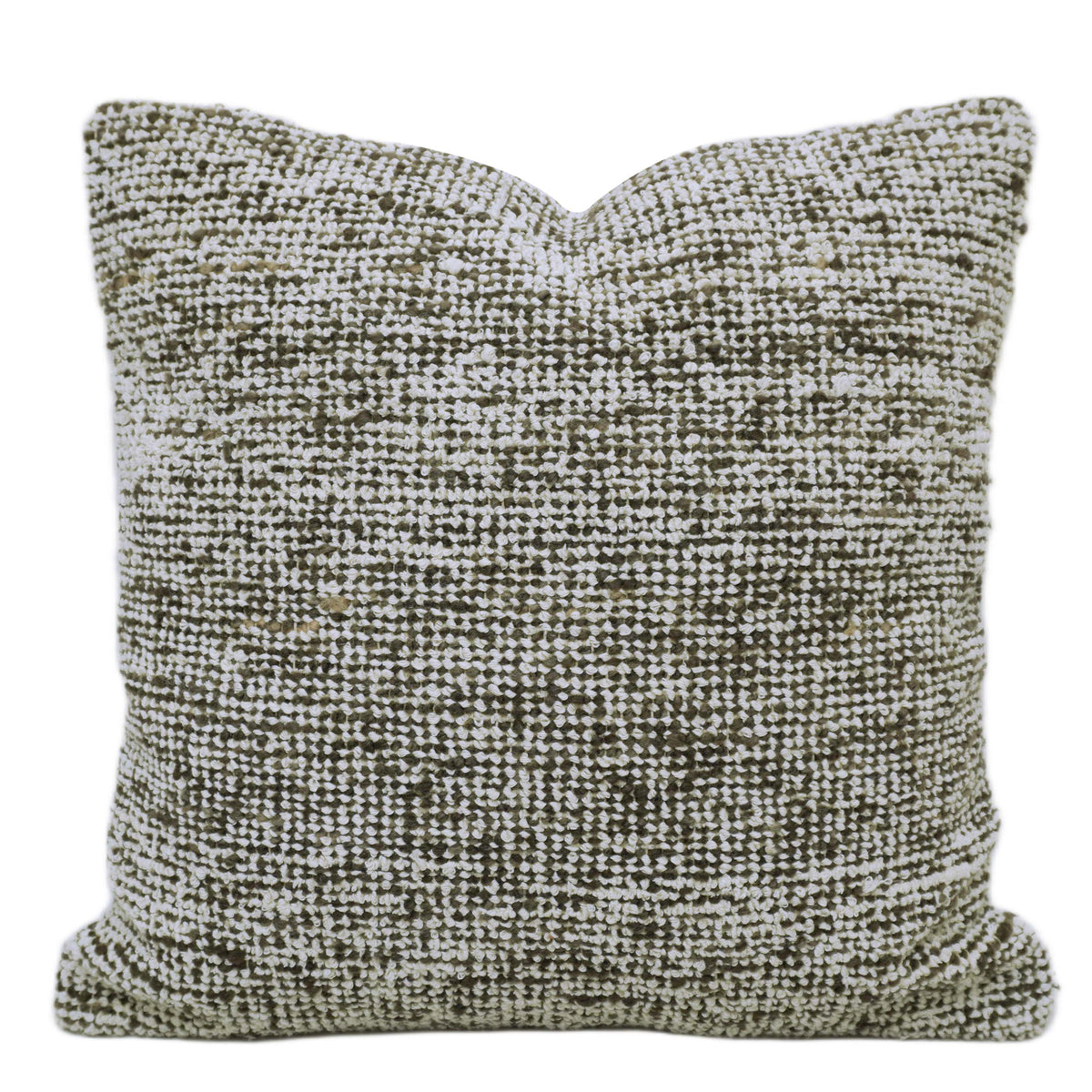 Beige & Olive Textured Handwoven Cushion Cover 45x45 cm
