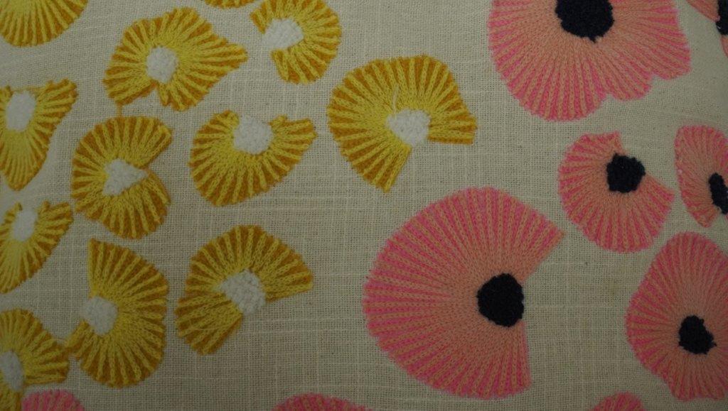 Modern Embroidered Cotton Cushion Cover with Floral Design – 45x45 cm - Bulk manufacturer & supplier from Panipat, India